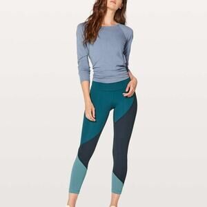 Lululemon Leggings Womens Size 2 Wunder Under Hi-Rise 7/8 Color Block W5BDWS